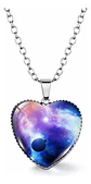 Collar Para Hombres Y Mujeres Dije Corazón Galaxia Nebulosa - Miniatura 24