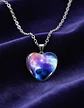 Collar Para Hombres Y Mujeres Dije Corazón Galaxia Nebulosa - Miniatura 29