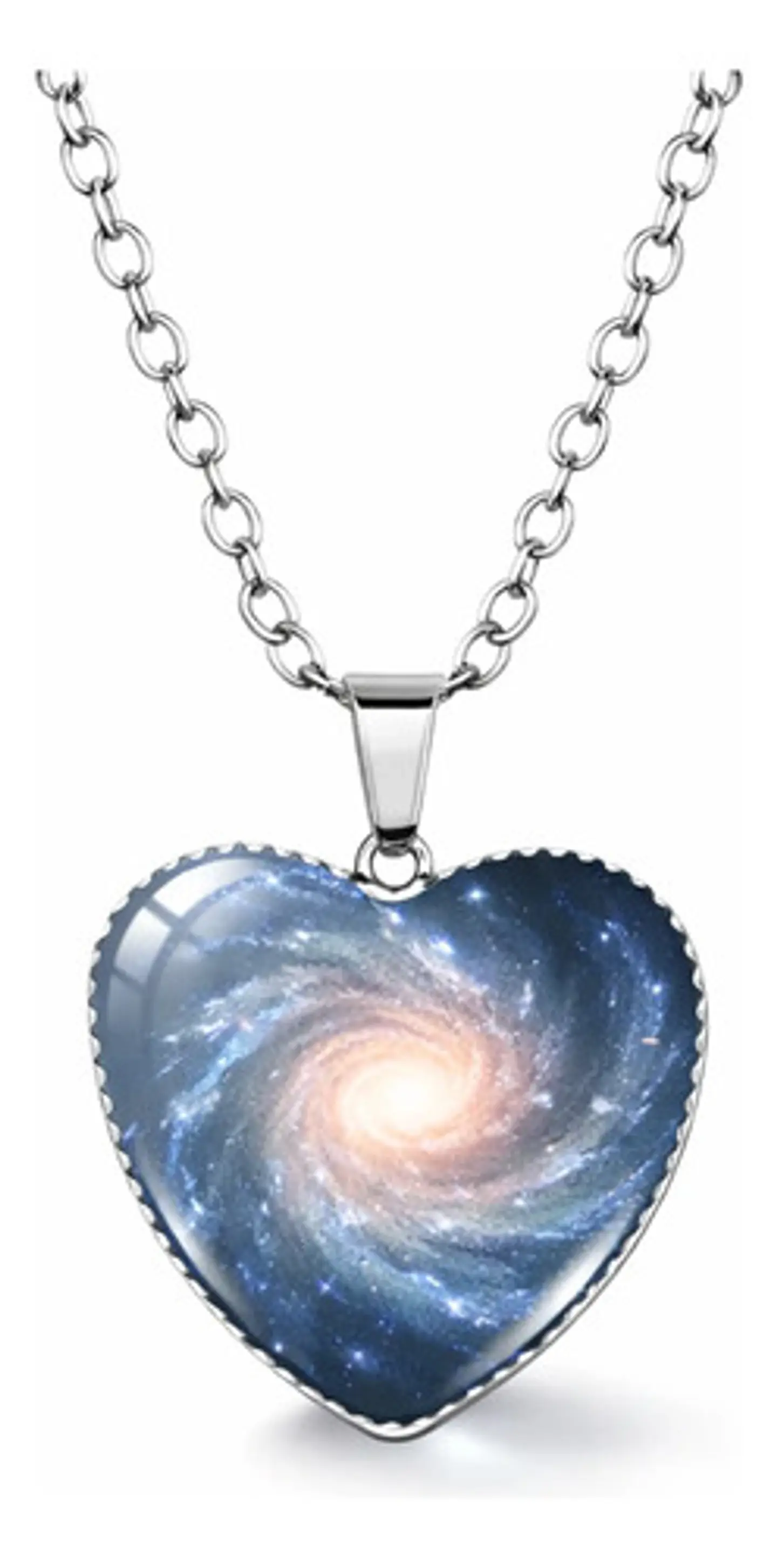 Collar Para Hombres Y Mujeres Dije Corazón Galaxia Nebulosa 31