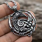 Collar Vikingo De Acero Para Hombres Dije Nudo Cuervo Odín - Miniatura 9