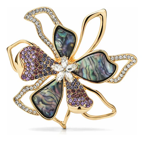 Broche De Alfiler Para Mujer Floral De Lujo Con Efecto Nácar