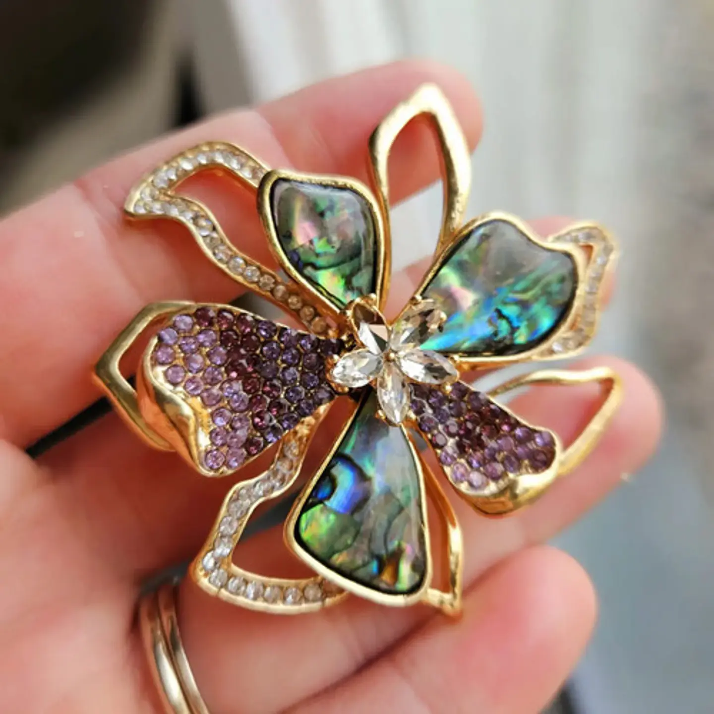 Broche De Alfiler Para Mujer Floral De Lujo Con Efecto Nácar 7