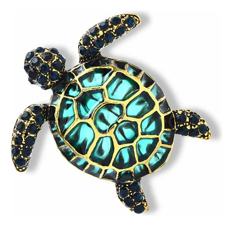 Broche De Alfiler Para Hombre Y Mujer Tortuga Esmaltada Moda