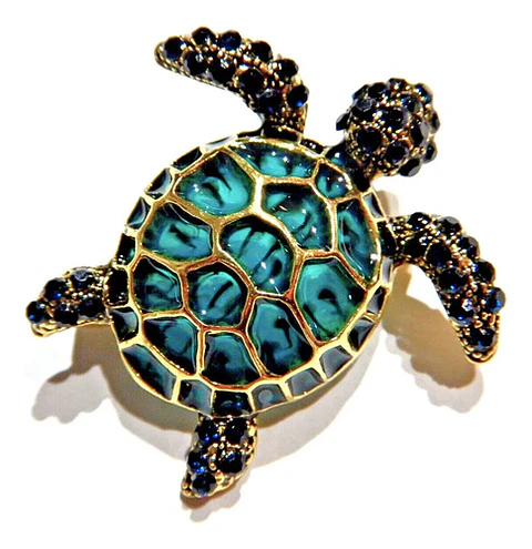 Broche De Alfiler Para Hombre Y Mujer Tortuga Esmaltada Moda