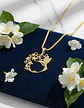Collar En Acero Para Mujer Cadena Y Dije Floral Ave Colibrí - Miniatura 8