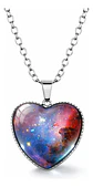 Collar Para Hombre Y Mujer Dije Corazon De Cristal Galaxia - Miniatura 7
