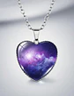 Collar Para Hombre Y Mujer Dije Corazon De Cristal Galaxia - Miniatura 45