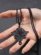 Collar Para Hombre Y Mujer Dije Dragón Tres Cabezas Gótico - Miniatura 5