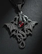 Collar Para Hombre Y Mujer Dije Dragón Tres Cabezas Gótico - Miniatura 8