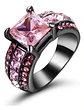 Anillo Vintage Moderno Negro Para Mujeres Con Piedra Lujo - Miniatura 1