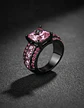 Anillo Vintage Moderno Negro Para Mujeres Con Piedra Lujo - Miniatura 3