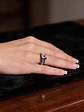 Anillo Vintage Moderno Negro Para Mujeres Con Piedra Lujo - Miniatura 6