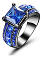 Anillo Vintage Moderno Negro Para Mujeres Con Piedra Lujo - Miniatura 8