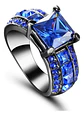 Anillo Vintage Moderno Negro Para Mujeres Con Piedra Lujo - Miniatura 9