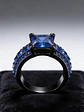 Anillo Vintage Moderno Negro Para Mujeres Con Piedra Lujo - Miniatura 11