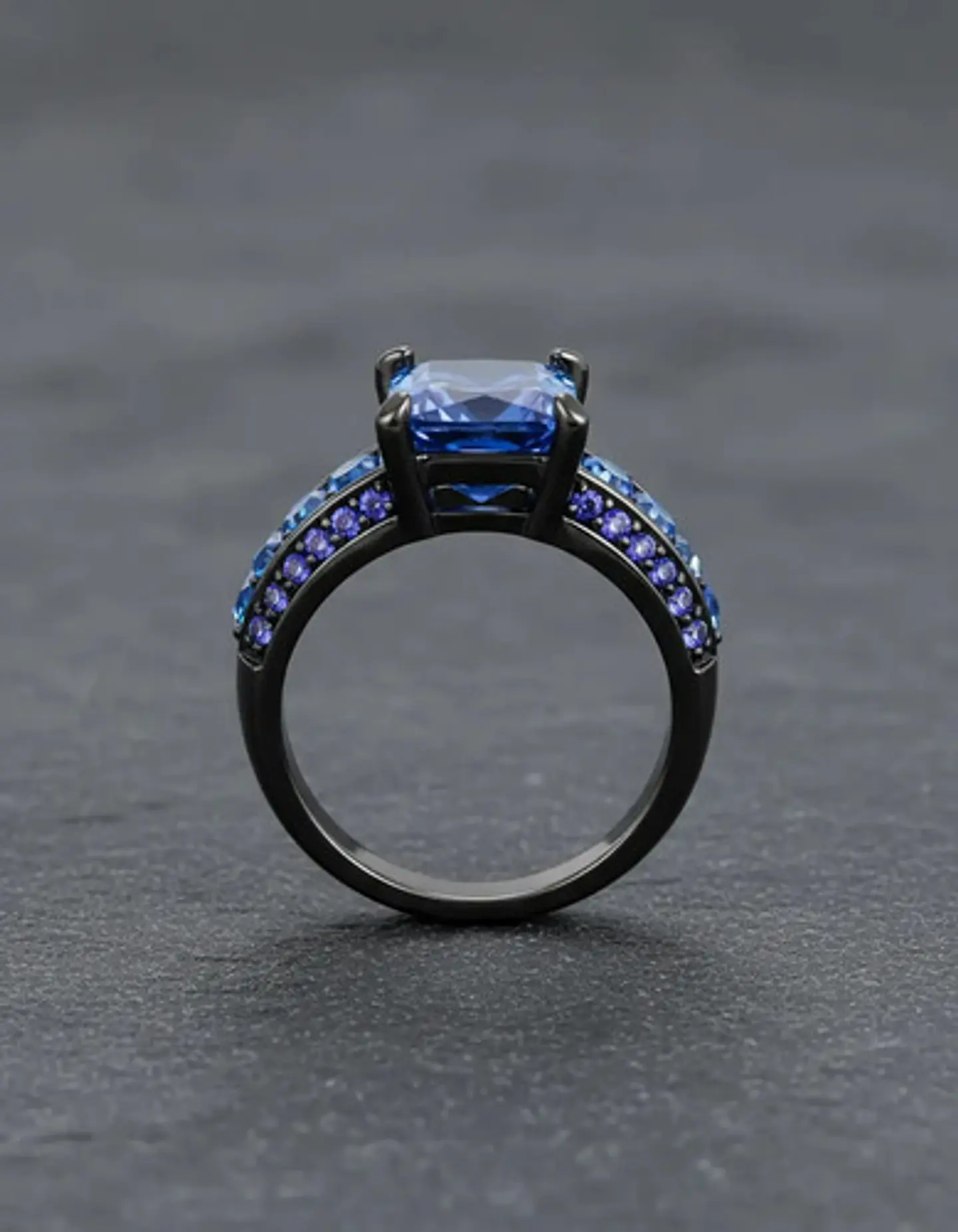 Anillo Vintage Moderno Negro Para Mujeres Con Piedra Lujo 14