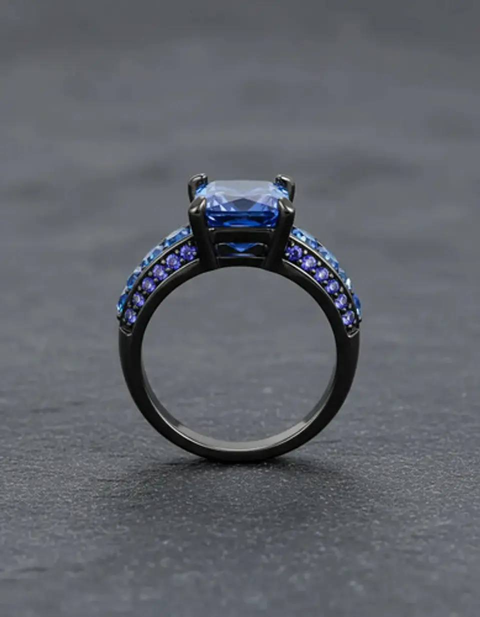 Anillo Vintage Moderno Negro Para Mujeres Con Piedra Lujo 14