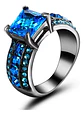 Anillo Vintage Moderno Negro Para Mujeres Con Piedra Lujo - Miniatura 16