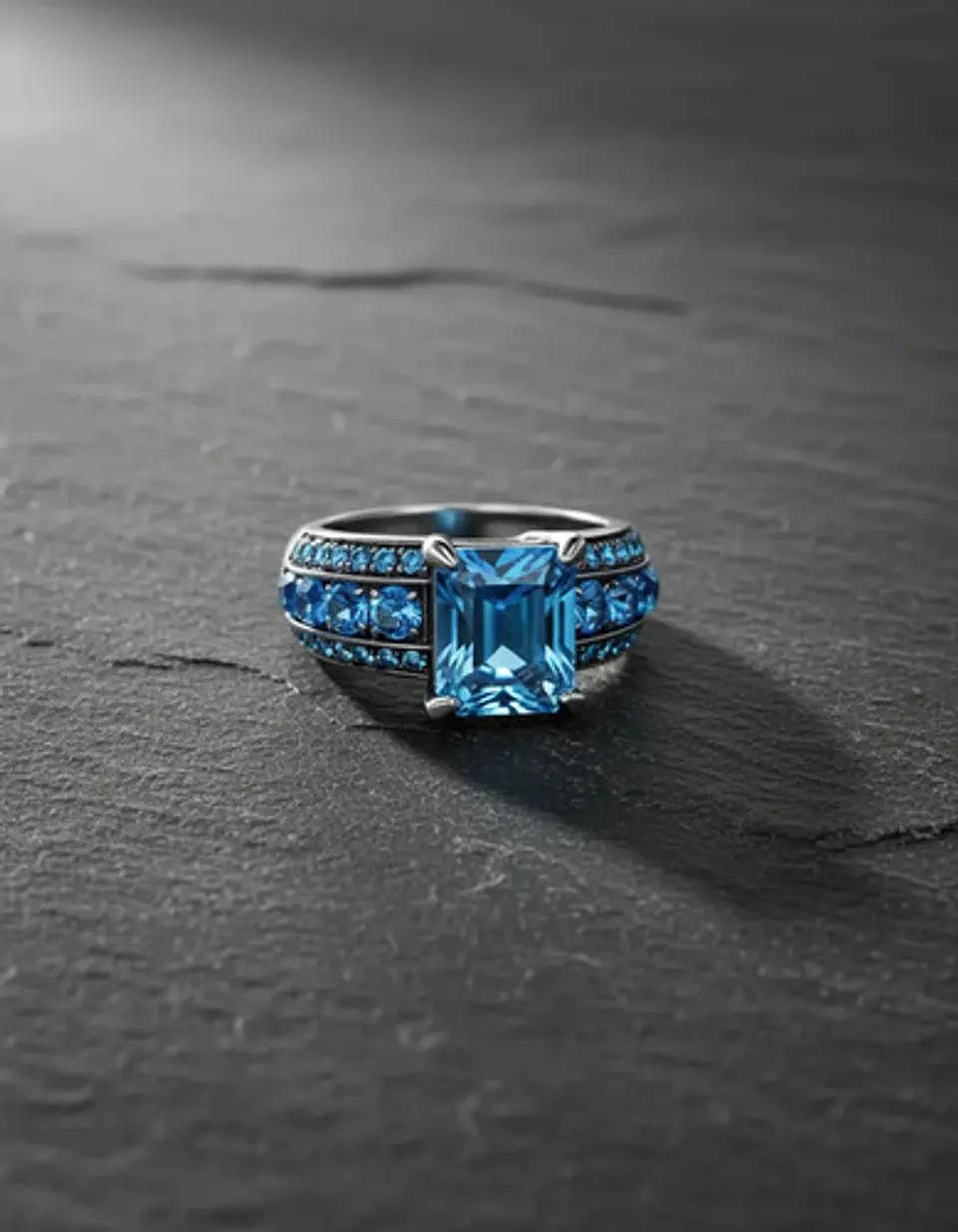 Anillo Vintage Moderno Negro Para Mujeres Con Piedra Lujo 19