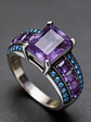 Anillo Vintage Moderno Negro Para Mujeres Con Piedra Lujo - Miniatura 27