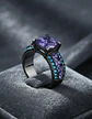Anillo Vintage Moderno Negro Para Mujeres Con Piedra Lujo - Miniatura 30