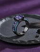 Anillo Vintage Moderno Negro Para Mujeres Con Piedra Lujo - Miniatura 33