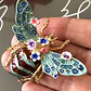 Broche De Alfiler Para Mujer Abeja Esmaltada Floral Vintage - Miniatura 7