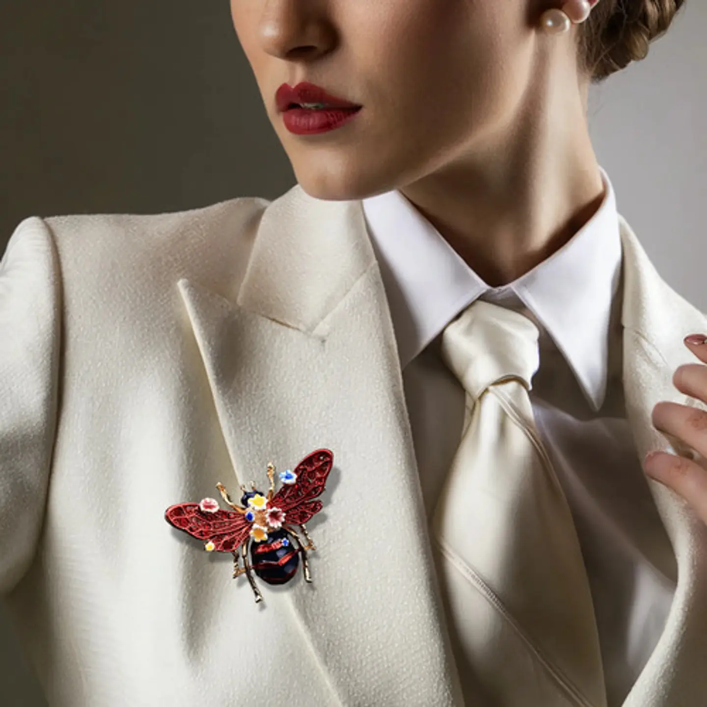 Broche De Alfiler Para Mujer Abeja Esmaltada Floral Vintage 12