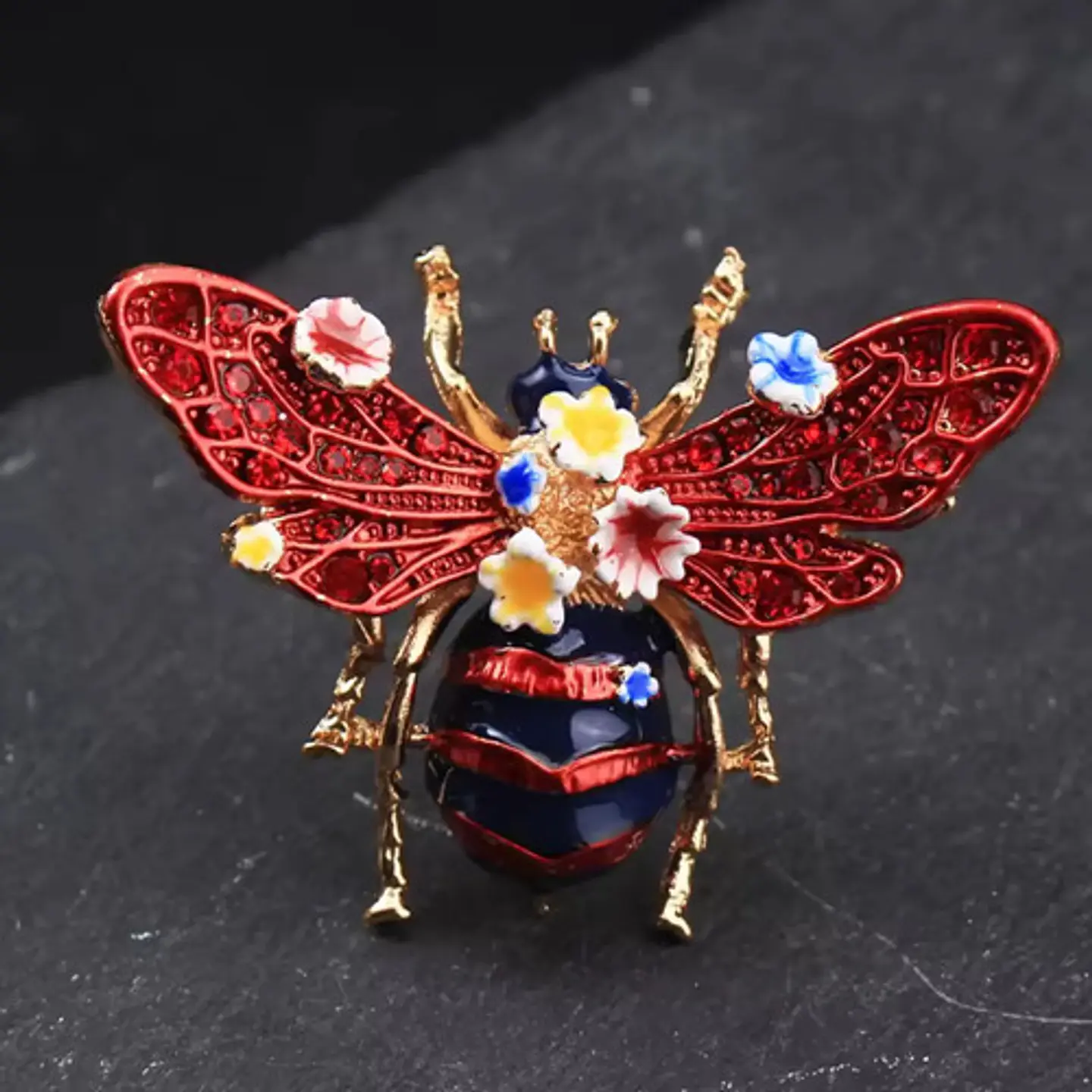 Broche De Alfiler Para Mujer Abeja Esmaltada Floral Vintage 14