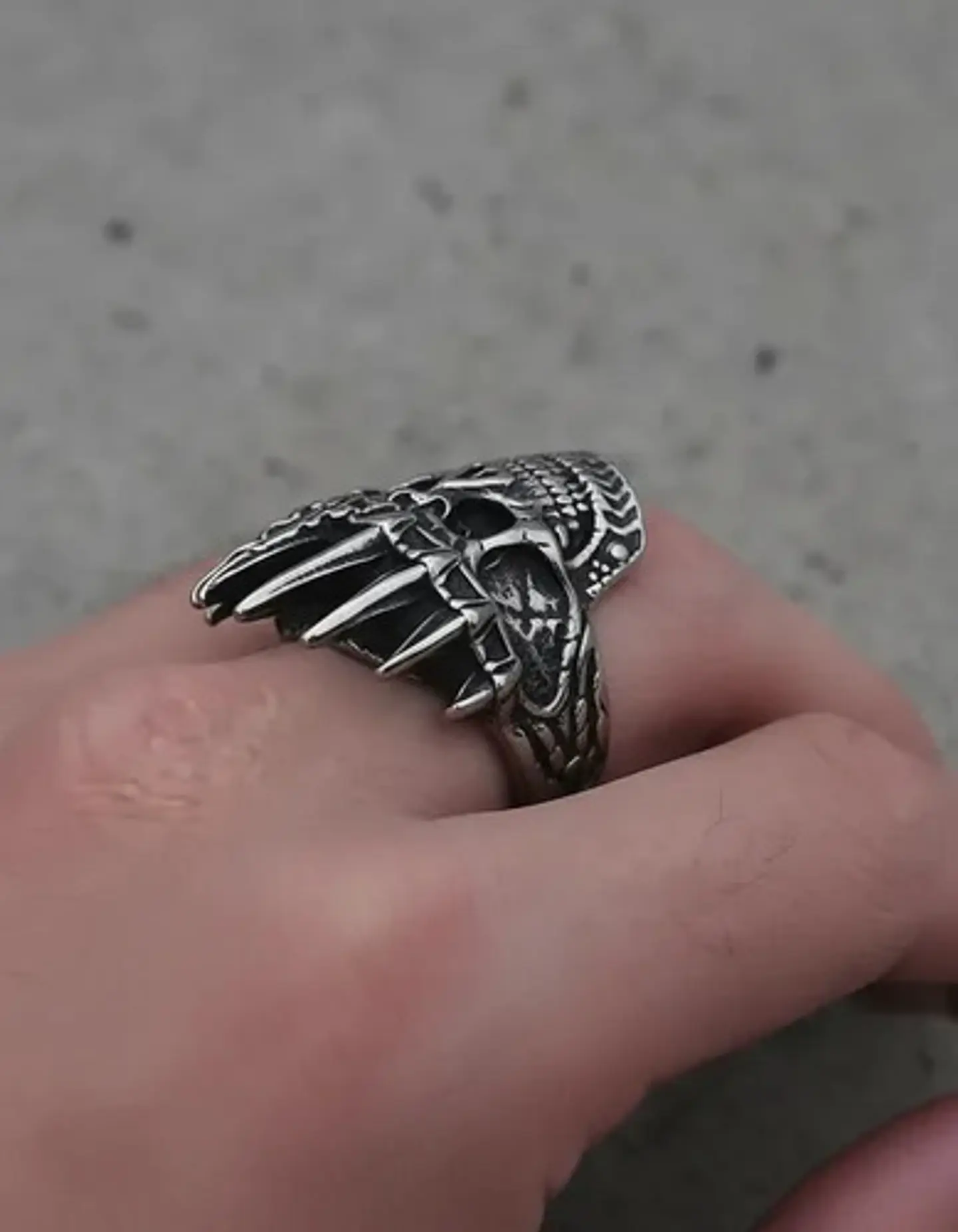 Anillo Para Hombres De Acero Forma De Rey Calavera Cráneo 3