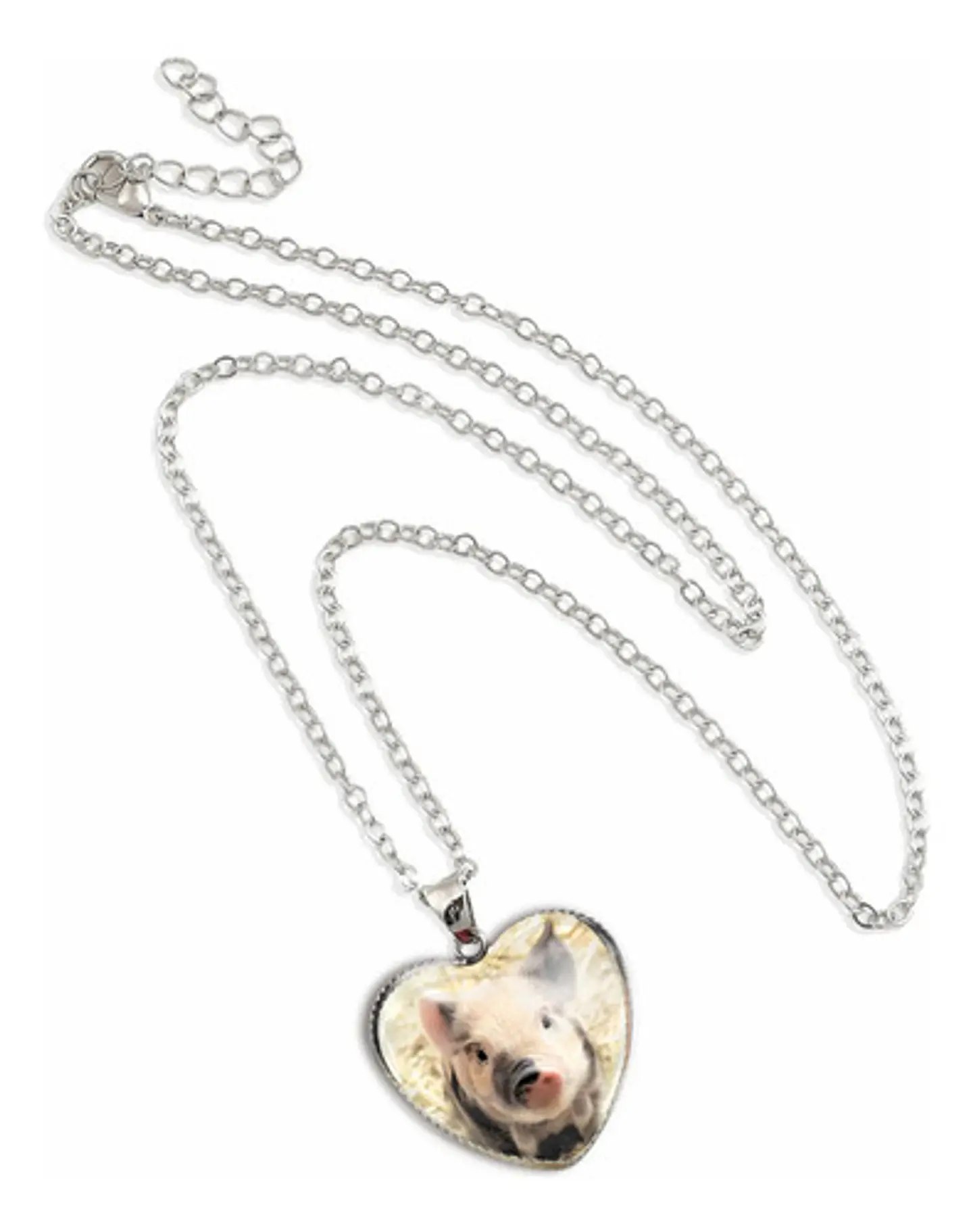 Collar Para Mujer Niña Dije Cabujón Corazón Cerdito Kawaii 11