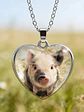 Collar Para Mujer Niña Dije Cabujón Corazón Cerdito Kawaii - Miniatura 15