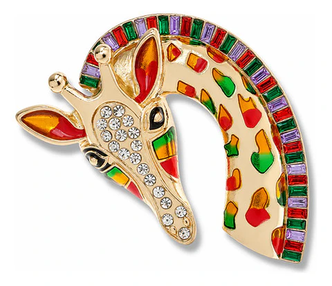 Broche De Alfiler Para Hombres Y Mujeres Jirafa Multicolor