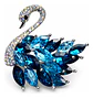 Broche De Alfiler Elegante Para Mujeres Cisne Azul Cristal - Miniatura 1
