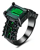Anillo Vintage Moderno Negro Para Mujeres Con Piedra Cz Lujo - Miniatura 1