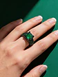Anillo Vintage Moderno Negro Para Mujeres Con Piedra Cz Lujo - Miniatura 3