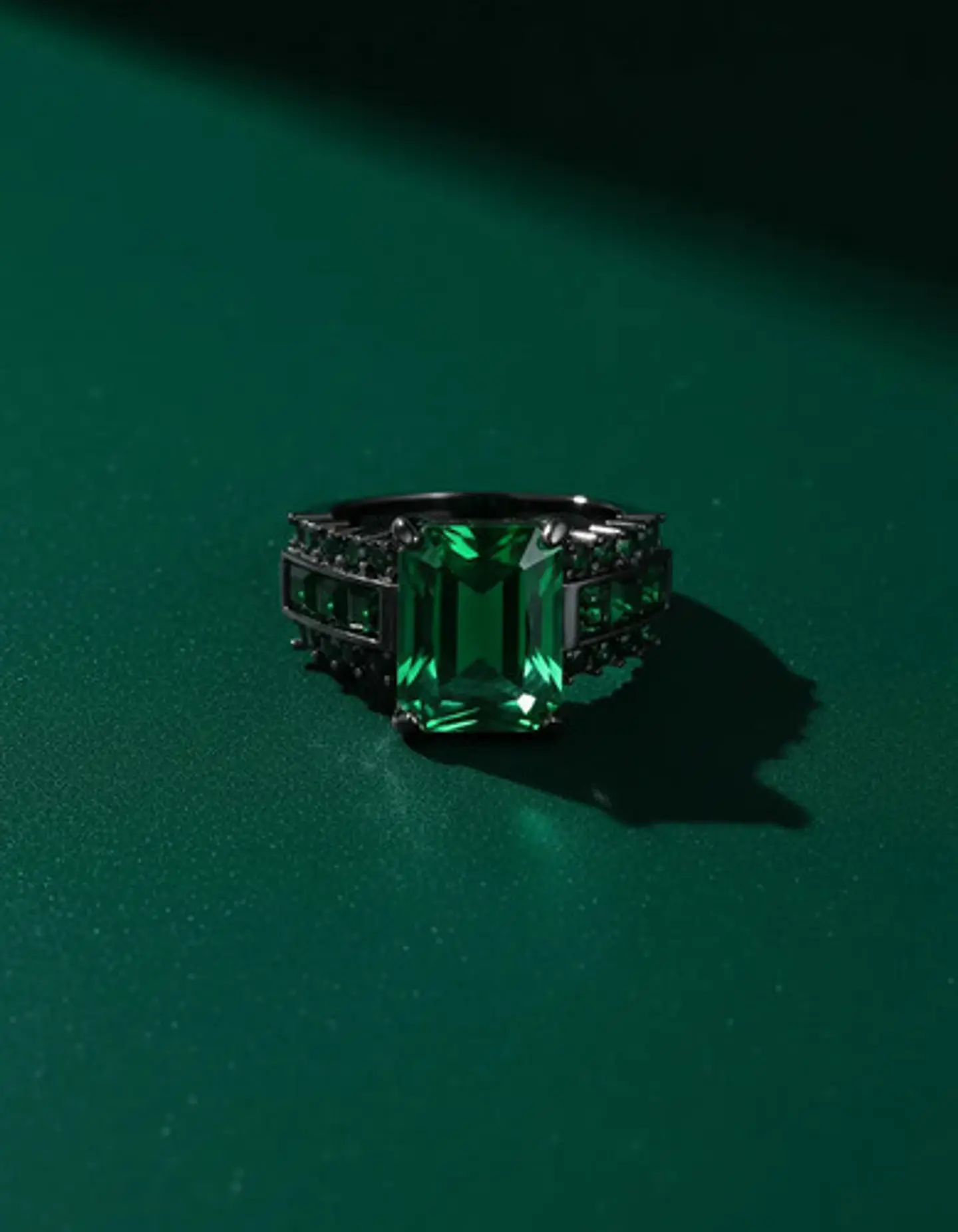 Anillo Vintage Moderno Negro Para Mujeres Con Piedra Cz Lujo 4