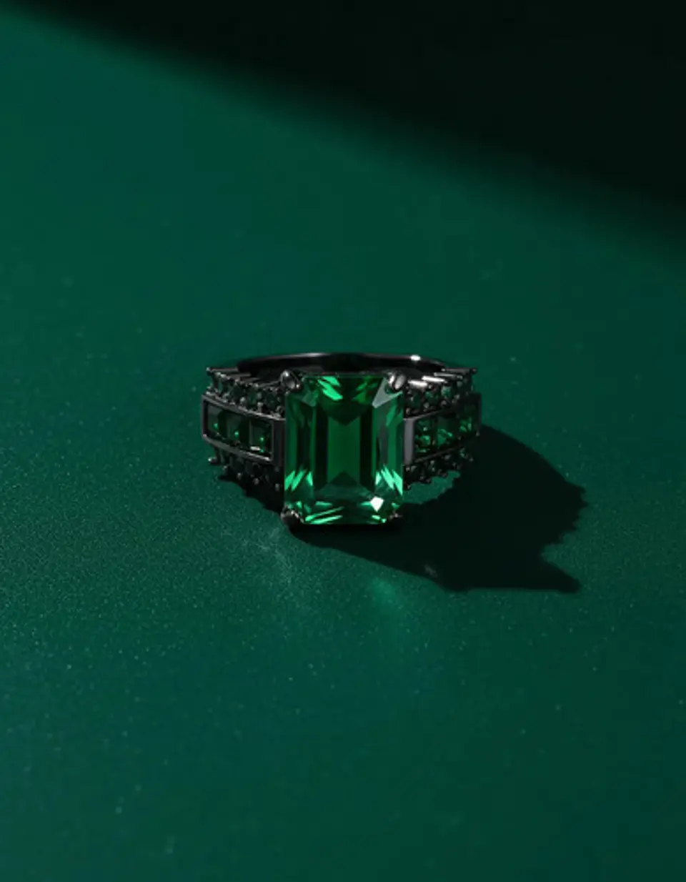 Anillo Vintage Moderno Negro Para Mujeres Con Piedra Cz Lujo 4