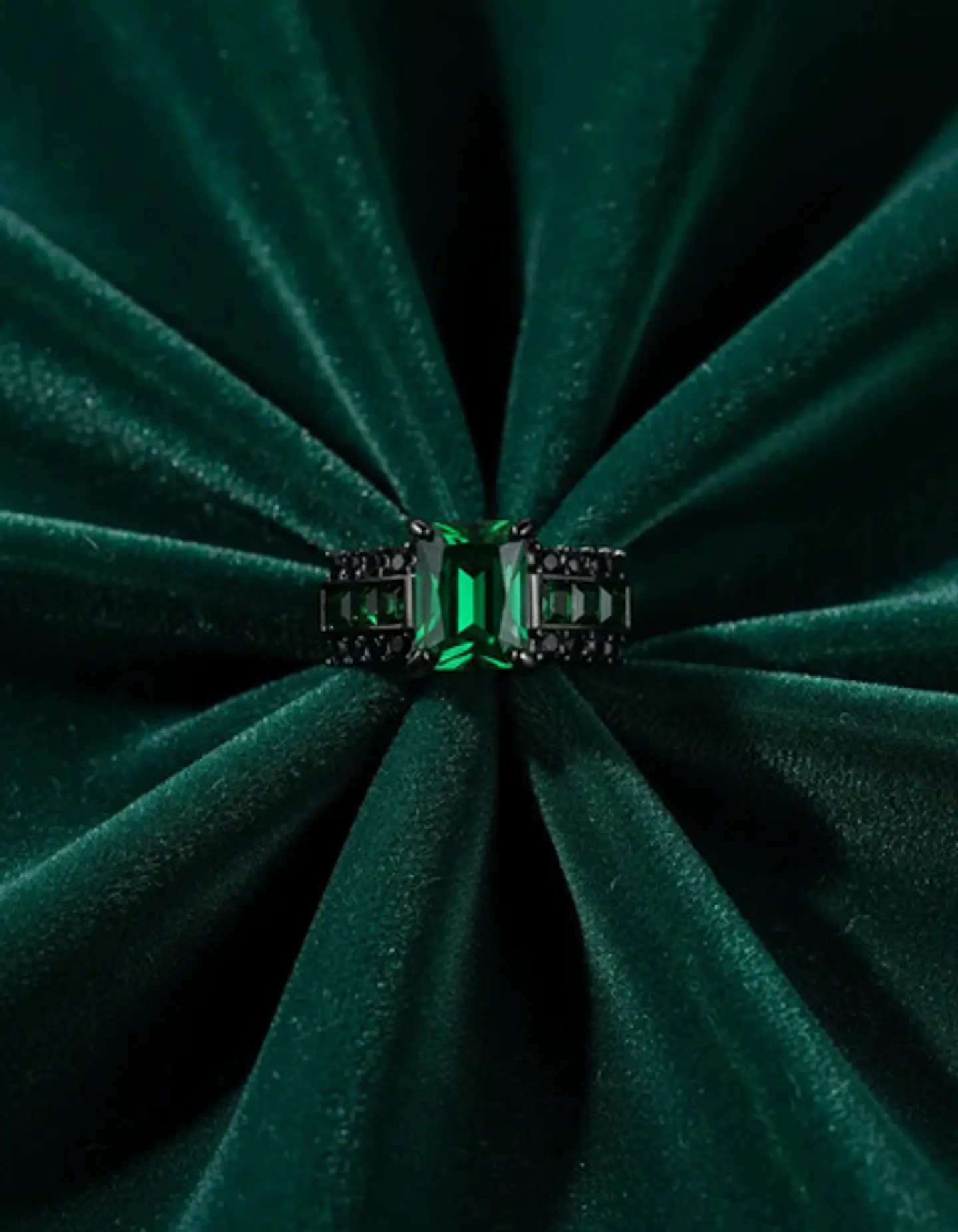 Anillo Vintage Moderno Negro Para Mujeres Con Piedra Cz Lujo 6