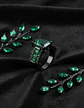 Anillo Vintage Moderno Negro Para Mujeres Con Piedra Cz Lujo - Miniatura 7