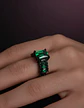 Anillo Vintage Moderno Negro Para Mujeres Con Piedra Cz Lujo - Miniatura 8