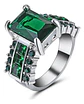 Anillo Vintage Moderno Negro Para Mujeres Con Piedra Cz Lujo - Miniatura 9
