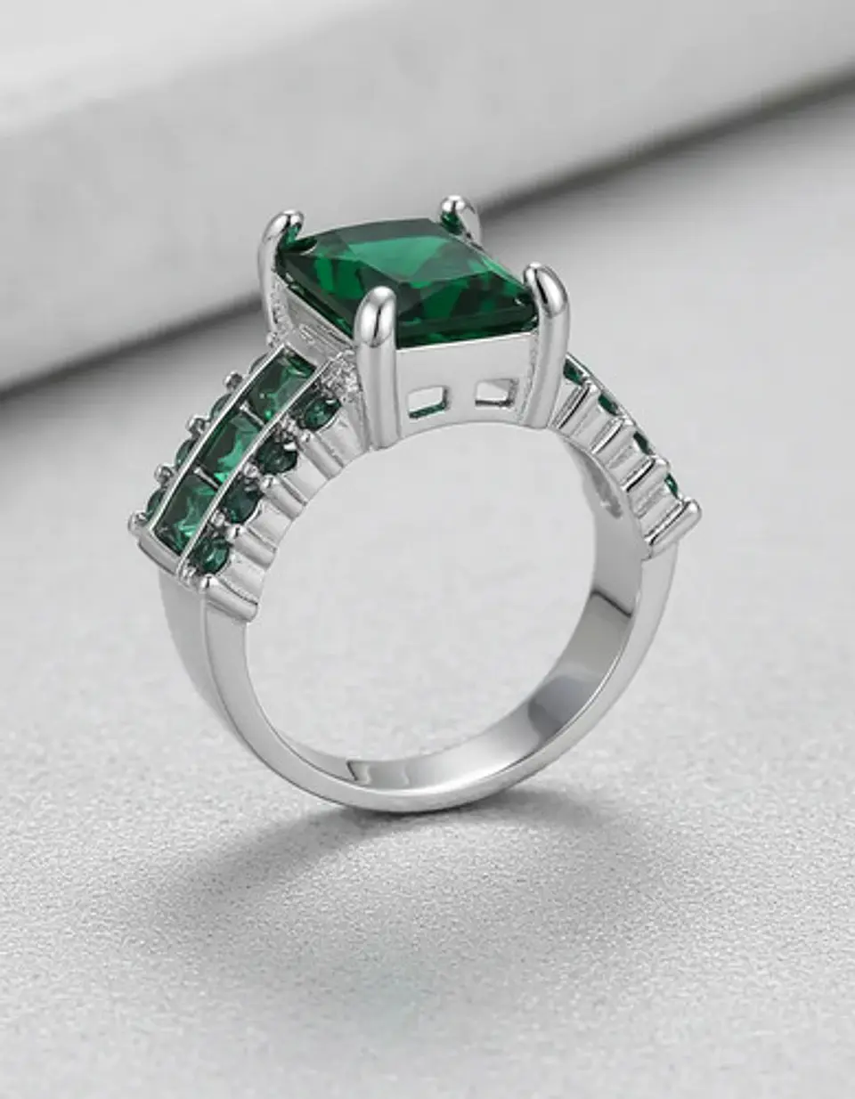 Anillo Vintage Moderno Negro Para Mujeres Con Piedra Cz Lujo 10