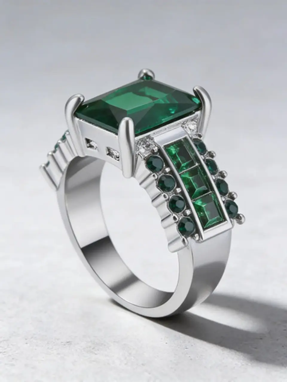 Anillo Vintage Moderno Negro Para Mujeres Con Piedra Cz Lujo 11