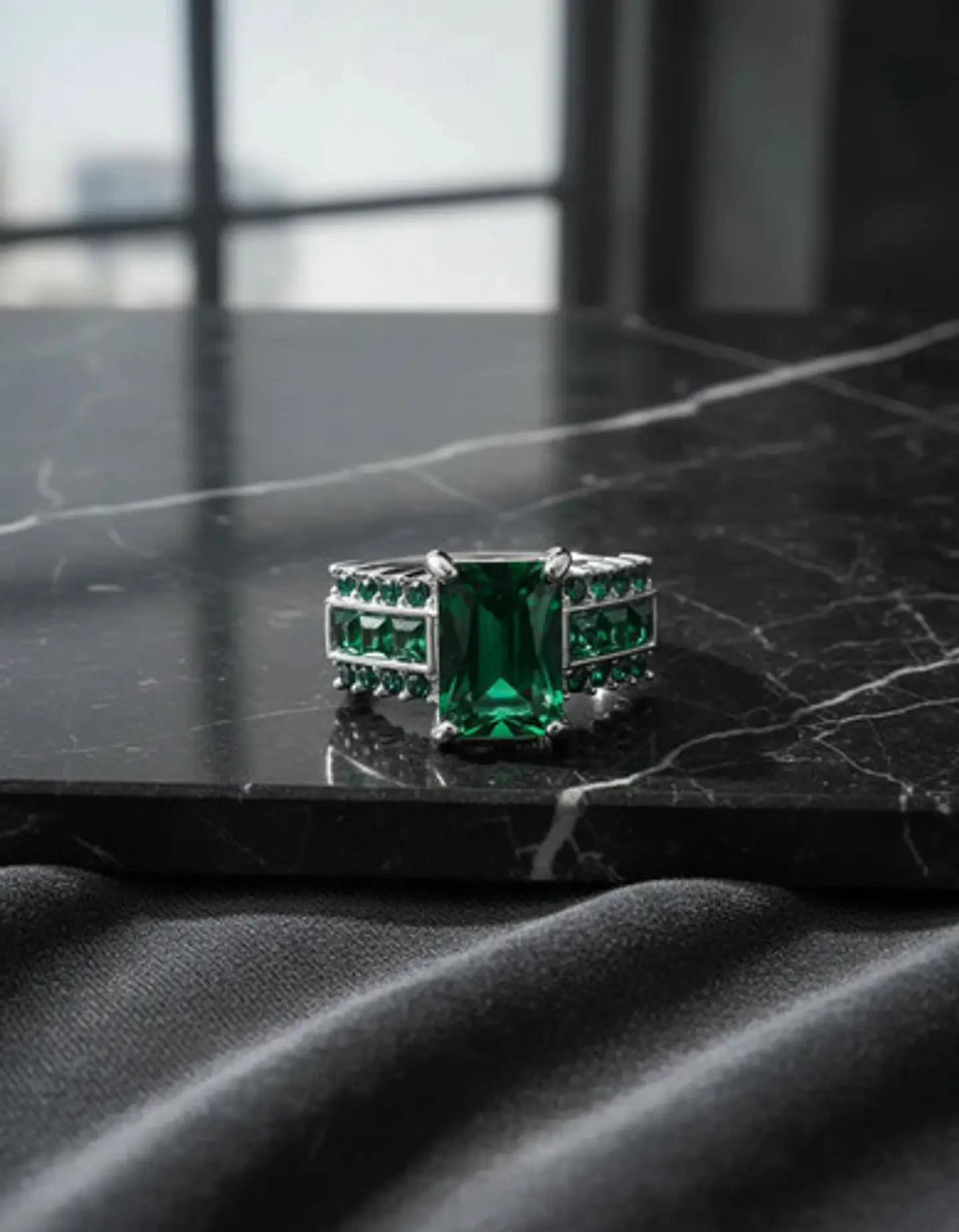 Anillo Vintage Moderno Negro Para Mujeres Con Piedra Cz Lujo 13