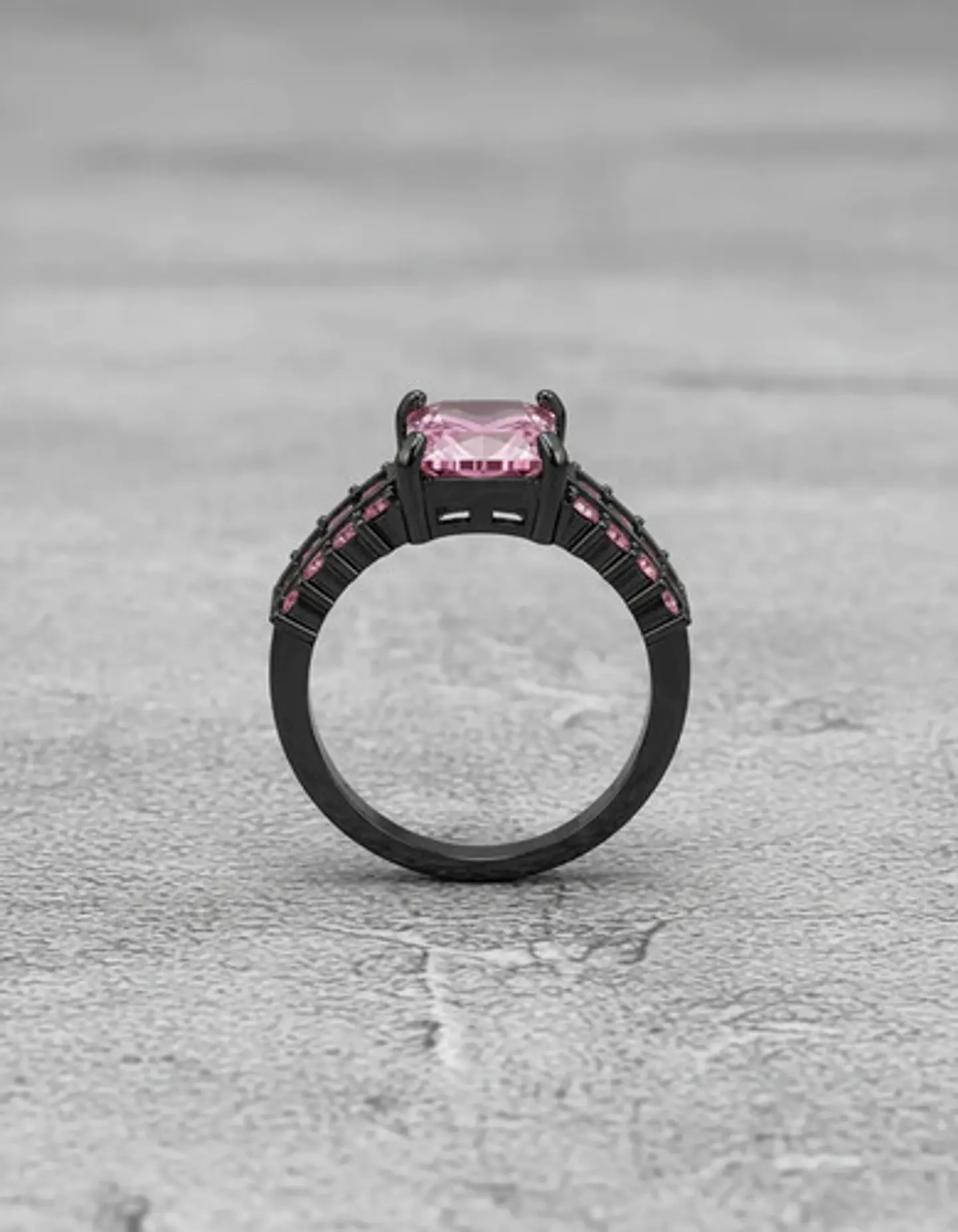 Anillo Vintage Moderno Negro Para Mujeres Con Piedra Cz Lujo 23