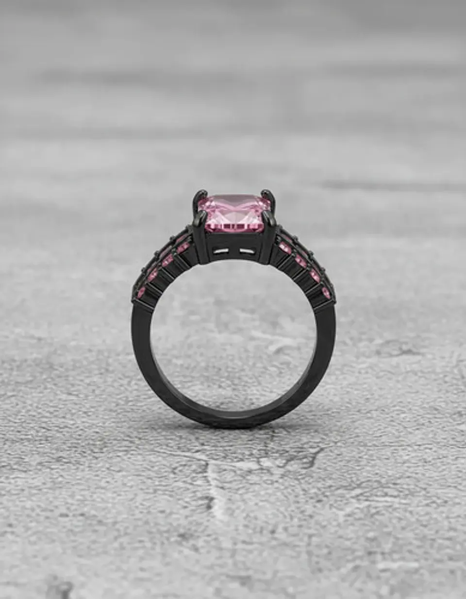 Anillo Vintage Moderno Negro Para Mujeres Con Piedra Cz Lujo 23