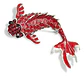Broche De Alfiler Para Hombre Y Mujer Pez Koi Rojo Esmaltado - Miniatura 1