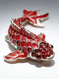 Broche De Alfiler Para Hombre Y Mujer Pez Koi Rojo Esmaltado - Miniatura 2