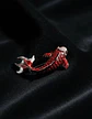 Broche De Alfiler Para Hombre Y Mujer Pez Koi Rojo Esmaltado - Miniatura 7